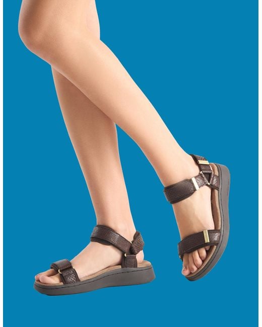 Monsoon Blue Woden Line Sandals Brown