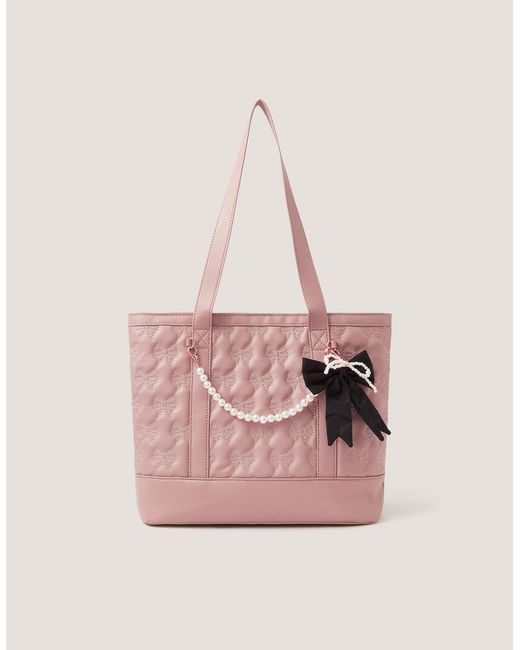 Monsoon Pink Bow Charm Tote Bag