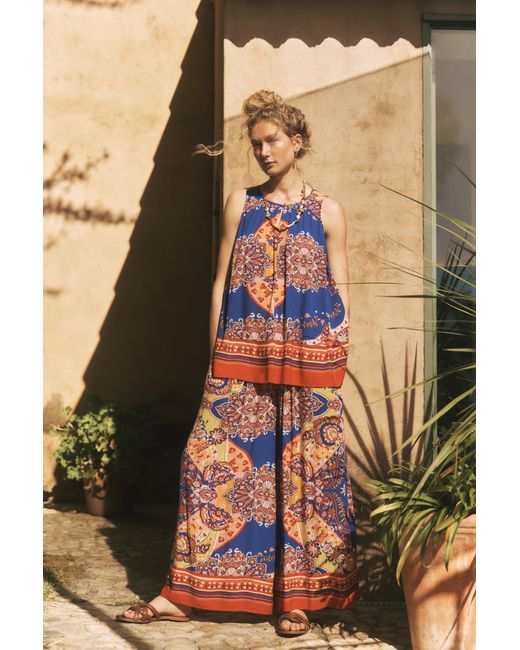 Monsoon Red Padma Sleeveless Printed Top