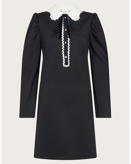 Monsoon Polly Lace Collar Ponte Mini Dress Black in Blue Lyst UK