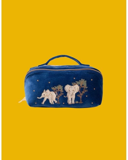 Monsoon Blue Elizabeth Scarlett Elephant Open Flat Make Up Bag