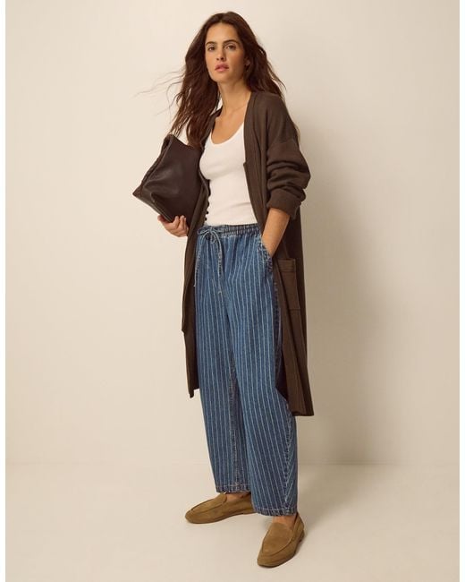 Monsoon Blue Zuri Zip Longline Cardigan Brown
