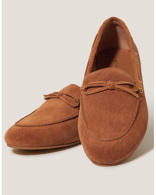Monsoon Brown Suede Boat Shoes Tan