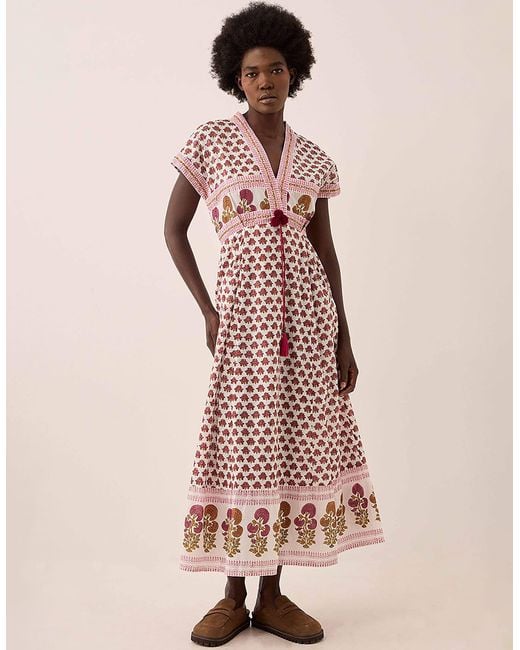rust and cream dress Long Sleeve Day Gown - MIDI Colour:ECRU versatile dress The Cotton Broderie Dress The size 10 ensures