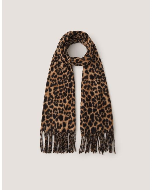 Monsoon Natural Ginny Leopard Print Scarf