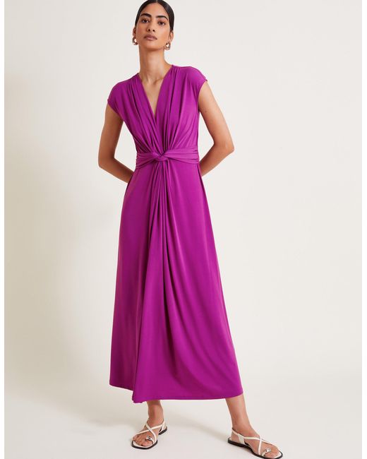 Monsoon Pink Jaya Jersey Maxi Dress Purple