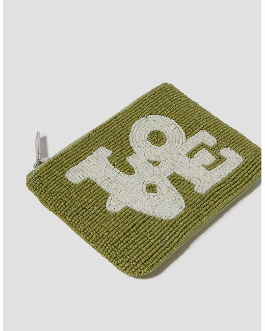 Monsoon Green 'love' Beaded Coin Purse