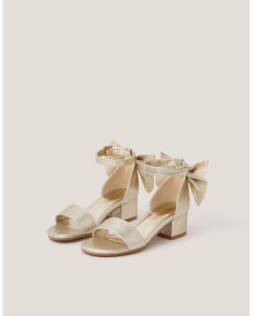 Monsoon Natural Two-part Bow Heels Gold