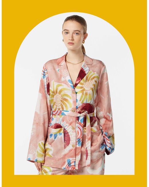Monsoon White Scotch And Soda Printed Blazer Pyjamas Pink