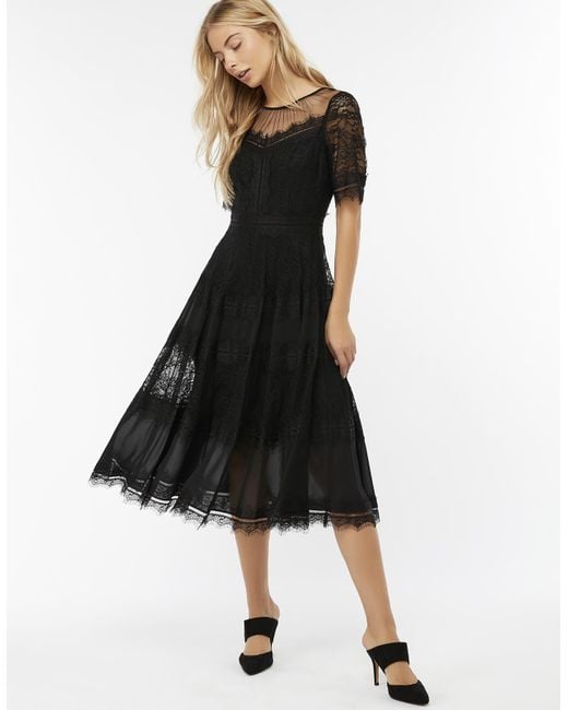 Monsoon Clarissa Lace Dress in Black | Lyst UK