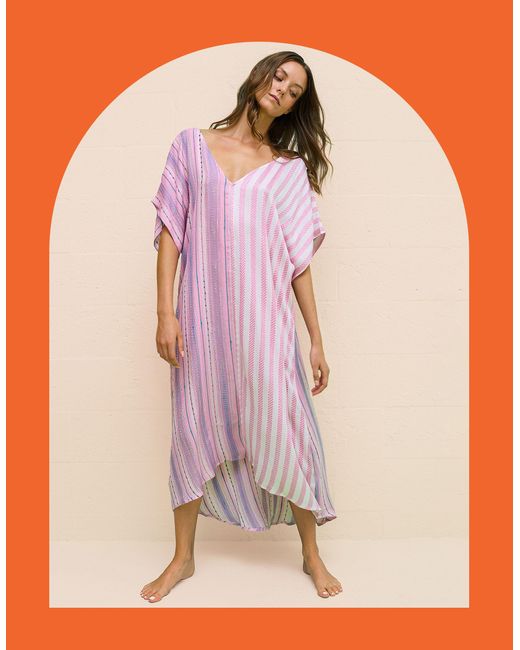 Monsoon Purple Pitusa Yin Yang Kaftan Dress