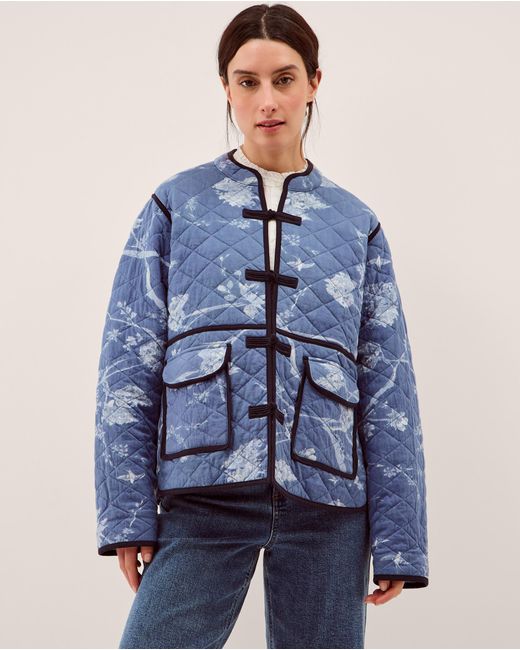 Monsoon Blue Jayda Print Quilted Jacket