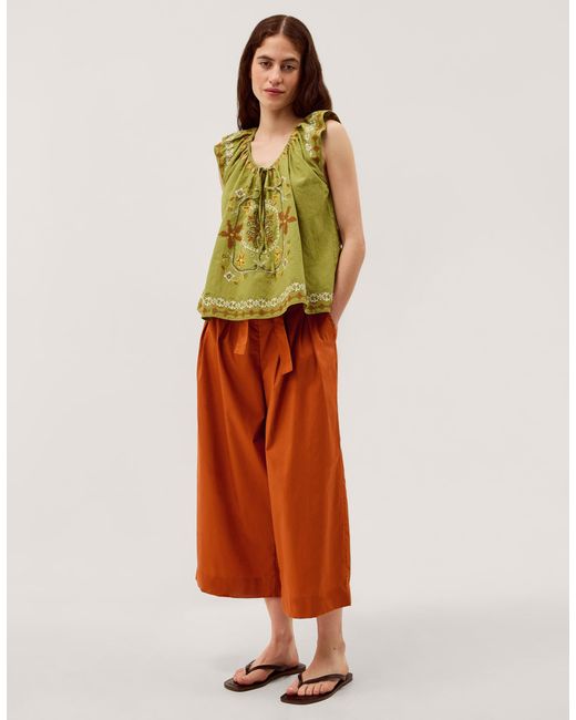 Monsoon Multicolor Sofia Cropped Wide Leg Trousers