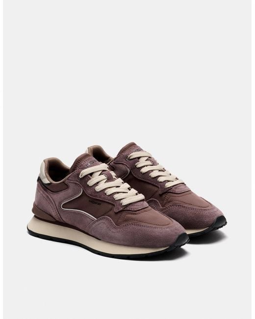 Monsoon Brown Hoff City Suede Trainers Red