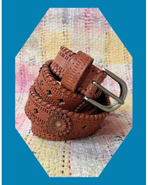 Monsoon Blue Maison Hotel Devendra Leather Belt Brown