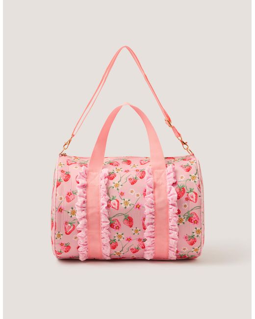 Monsoon Pink Strawberry Gingham Duffle Bag
