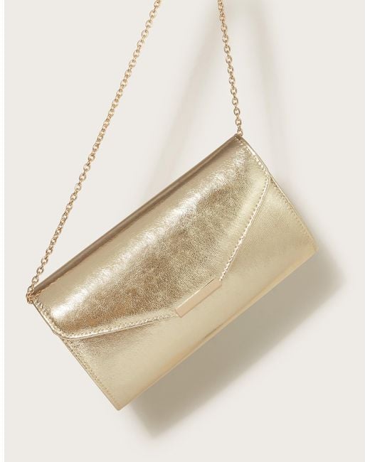 Monsoon Natural Metallic Clutch Bag