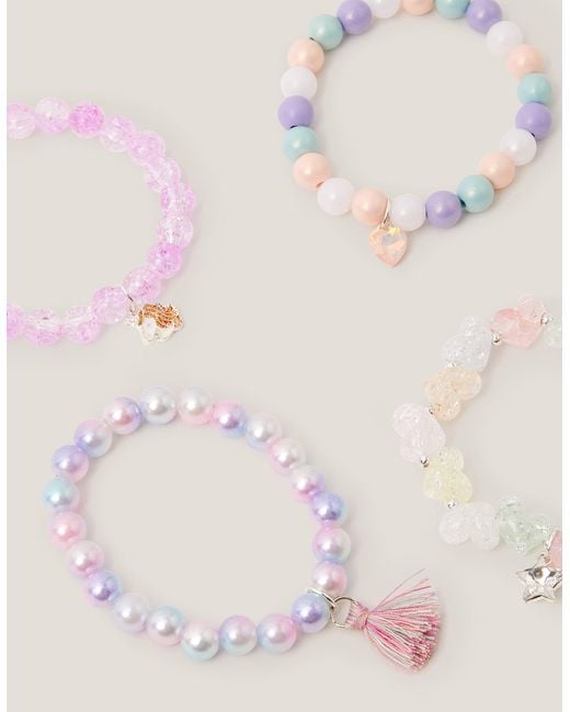Monsoon Natural 4-pack Beaded Charm Bracelets