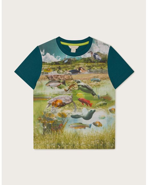 Monsoon Green Pond Life T-shirt Multi for men