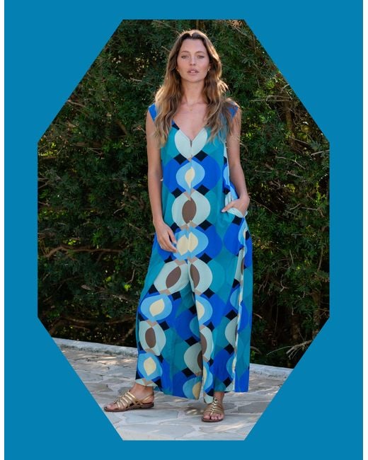 Monsoon Lyrical Sisters Desert Bubble Jumpsuit Blue