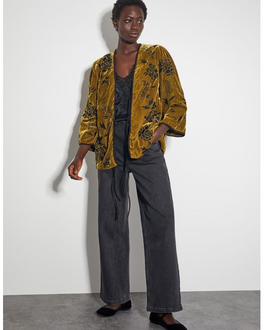 Monsoon Jasmine Floral Velvet Tie Jacket Green Lyst UK