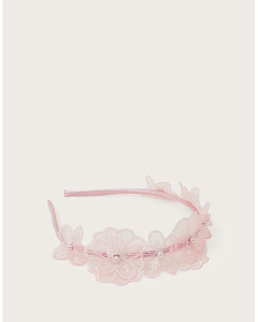 Monsoon Pink Mimi Lace Flower Headband