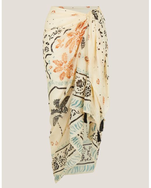 Monsoon Natural Aleah Tropical Print Sarong