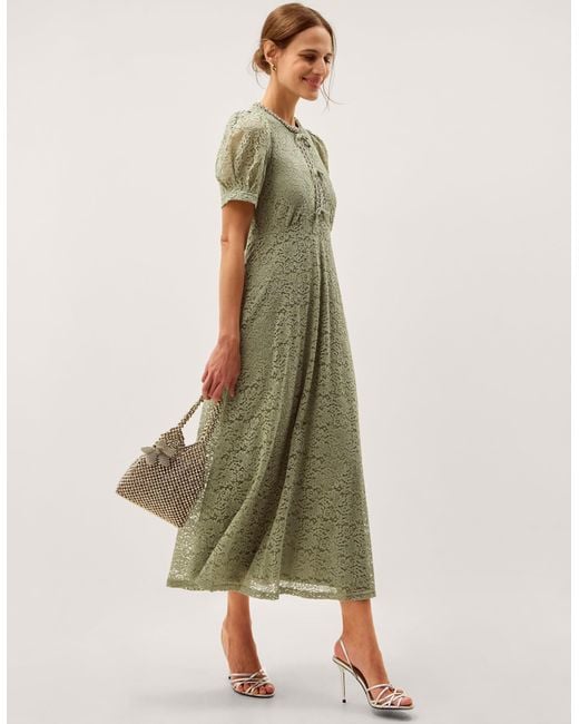 monsoon green lace dress Womens Monsoon Pale Green Monica Lace Midi Dress US 6