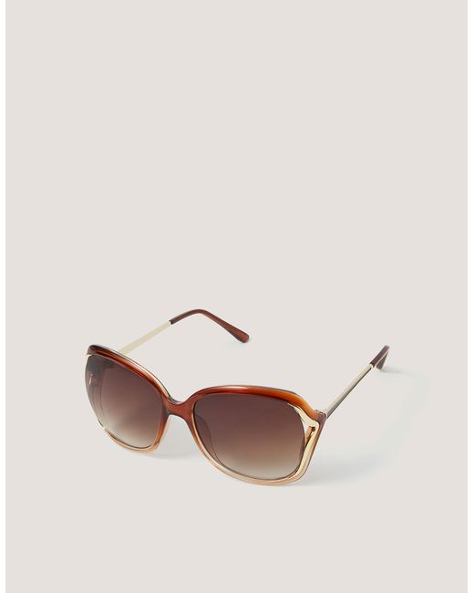 Monsoon Natural Oversized Ombré Wrap Sunglasses