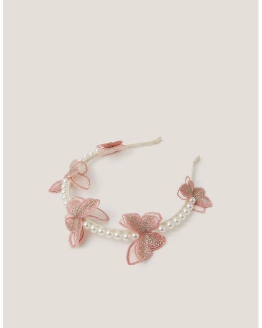 Monsoon Natural Butterfly Pearl Headband