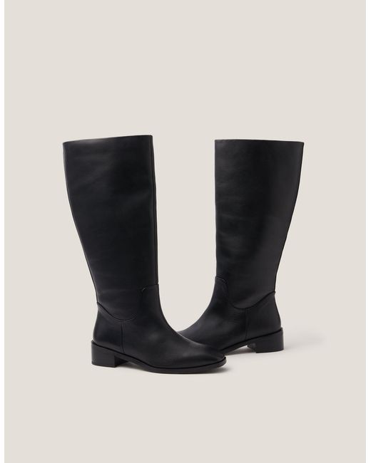 Monsoon Meg Leather Knee-high Boots Black