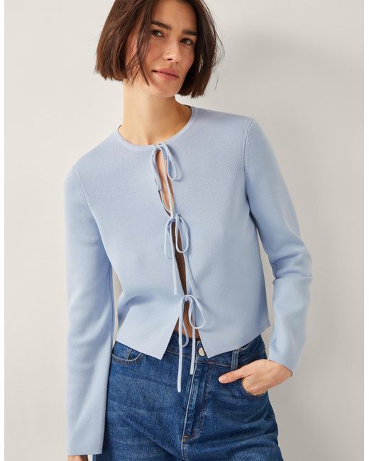 Monsoon Tula Tie Cardigan Blue