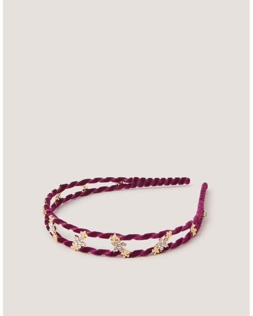 Monsoon Pink Ruby Floral Embellished Twisted Headband