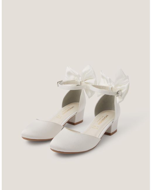 Monsoon Natural Sara Bow Two Part Heels Ivory