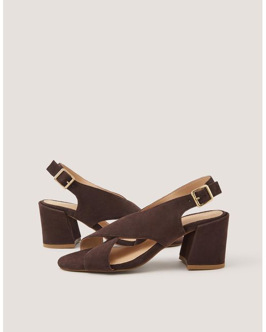 Monsoon Brown Cally Leather Block Heels