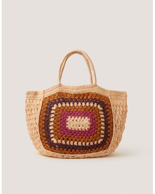 Monsoon Pink Cate Crochet Beach Bag