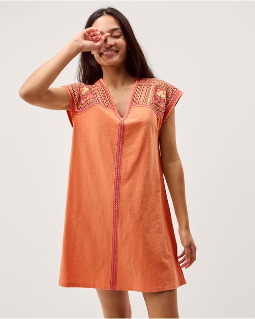 Monsoon Juliet Embroidered Mini Kaftan Orange