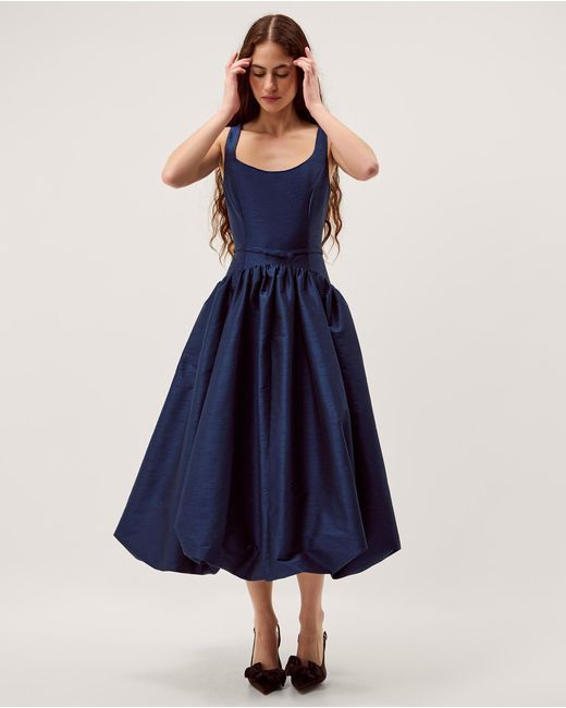 Monsoon Mila Fit And Flare Midi Dress Blue