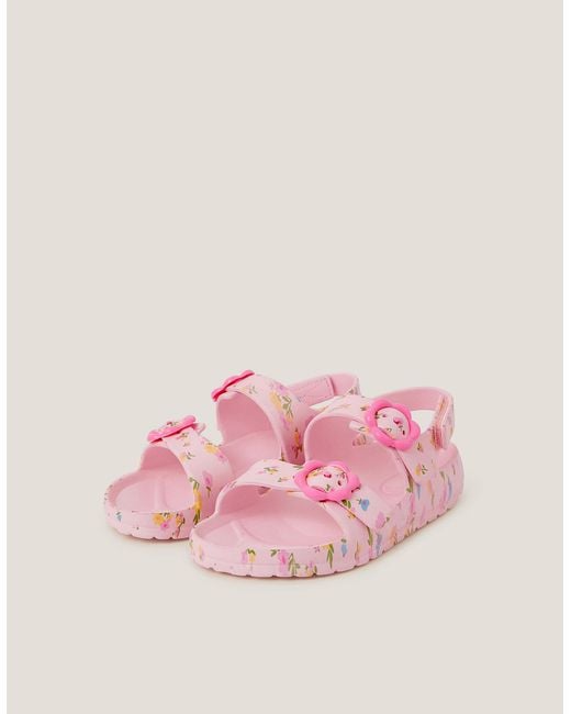Monsoon Floral Eva Buckle Sandals Pink