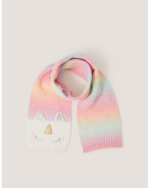 Monsoon Pink Unicorn Ombré Knitted Scarf