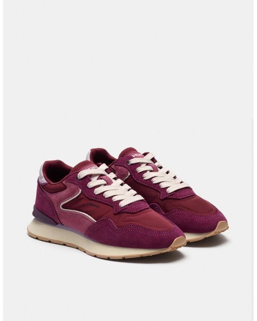 Monsoon Purple Hoff City Suede Trainers Red