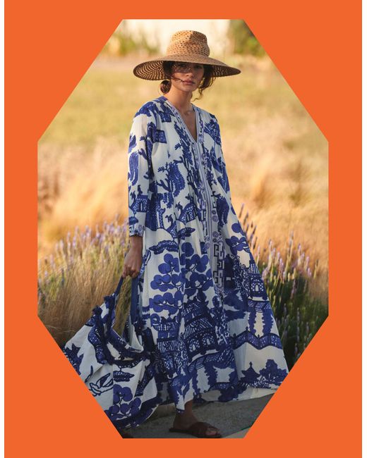 Monsoon One Hundred Stars Willow Maxi Dress Blue