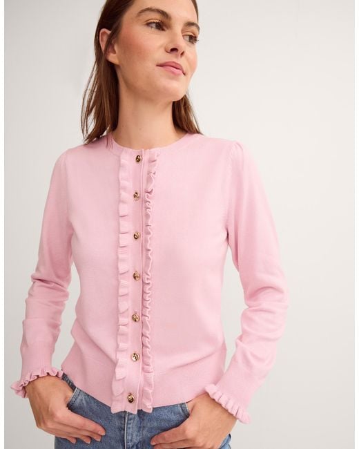 Monsoon Ruby Frill Cardigan Pink