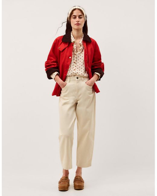 Monsoon Red Esme Polka Dot Shirt & Scarf Ivory