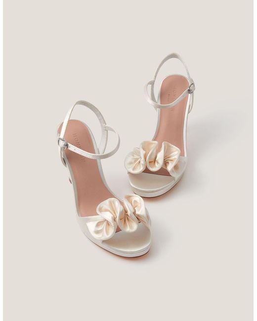 Monsoon White Dulce Frill Platform Heels Ivory