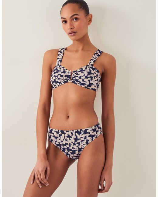 Monsoon Red Ania Abstract Print Bikini Top Black