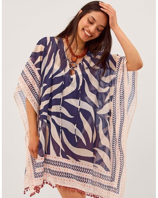 Monsoon Pink Paloma Print Mini Kaftan