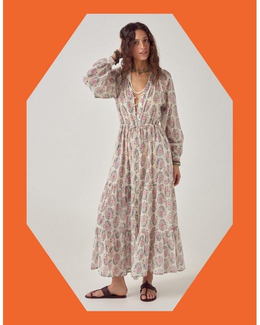 Monsoon White Maison Hotel Anne Floral Shimmer Maxi Dress Multi