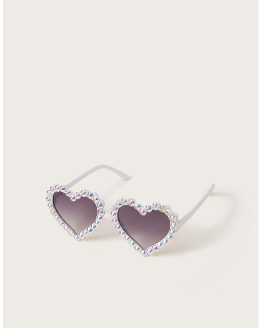 Monsoon Multicolor Rhinestone Heart Sunglasses