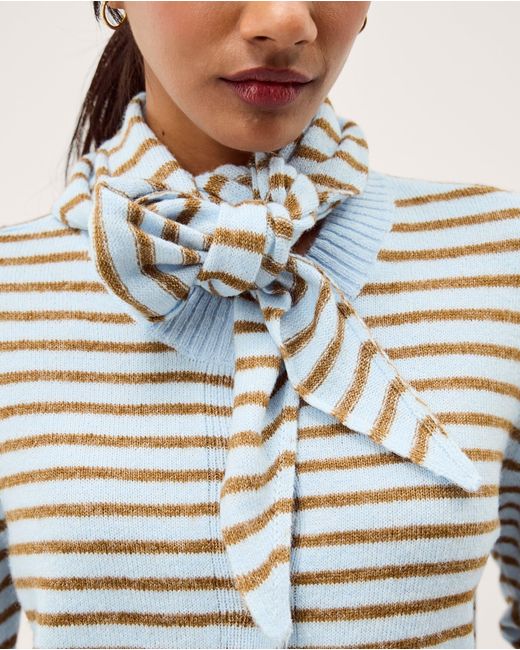 Monsoon Stripe Cardigan & Triangle Scarf Blue